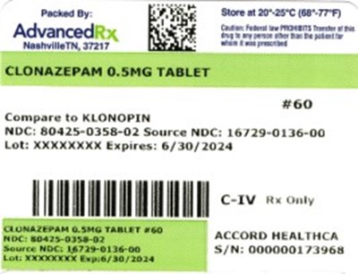Label 2 (Clonazepam 80425 0358 02)